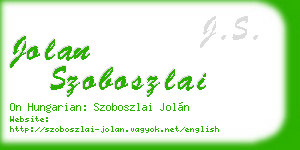 jolan szoboszlai business card