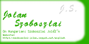 jolan szoboszlai business card